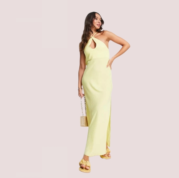 NWT ASOS Design Yellow Maxi Dress (2) 💛🌴 - Picture 1 of 8